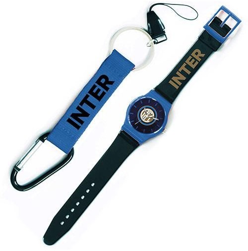 Orologio da polso Inter e portachiavi con moschettone Inter ufficiali